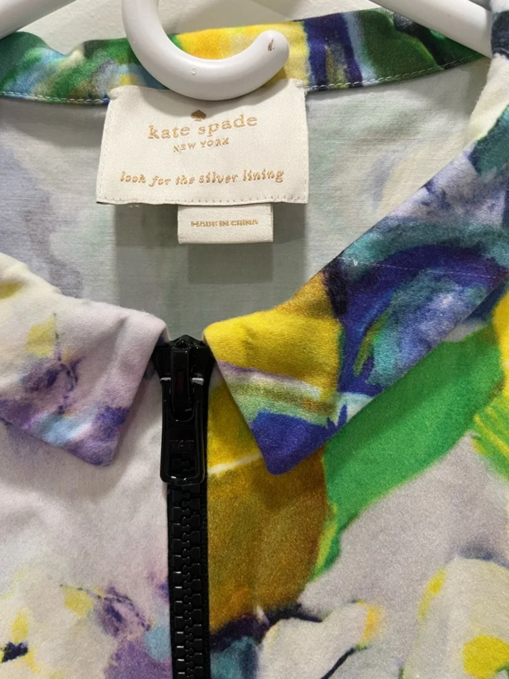 Kate Spade Floral Watercolor Fit-and-Flare Dress in Blue, Green & Purple - Picture 5 of 10